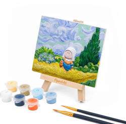 Figured Art Mini set pictura 3D in relief, Fetita in camp de grau - stil van Gogh, 13, 5x 10, 5 cm (3DFAS08)