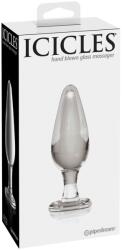 Icicles No. 26 Plug anal din sticlă pentru stimulare la cald și rece Transparent