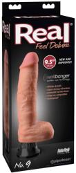 Real Feel Deluxe No. 9 Light Vibrator realist cu ventuză și vibrații reglabile Vibrator