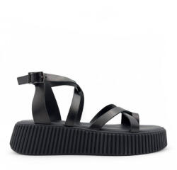 Baroque Sandale Casual Damă Flatforme Din Piele Negre 2210 (2210)