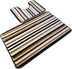 Kotonia Home Set 2 covorase baie - cu membrana antiderapanta, 100% fibre sintetice, maro, 50×40 cm, 50×80 cm, Sandy Vitality (004427) Covor baie