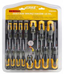 VERKE Lapos, kereszt- és TORX csavarhúzó készlet 15db 10851 (V86421)