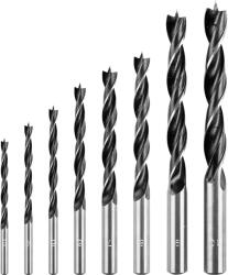 GRAPHITE Set de burghie pentru lemn: 3, 4, 5, 6, 7, 8, 9, 10 mm, 8 bucati 54T575 (54T575) Burghiu