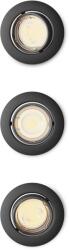Philips Peridot 3-pack fekete mennyezetbe építhető lámpa szett (PHI-8720169376083) GU10 3 izzós IP20 (8720169376083)