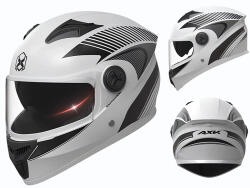 Fixato Casca Moto/Scuter FIXATO Phantom, Protectie UV, Viziera Dubla, Ventilatie buna si permeabilitate la aer, Marime universala 59-62 cm, Alb (casca-003-alb-negru)
