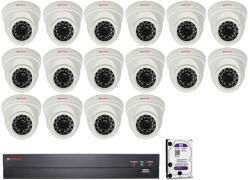  16 dome kamerás HDCVI CP PLUS rendszer