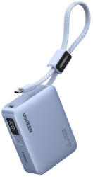 UGREEN PB584 10 000 mAh-s hordozható akkumulátor, USB + USB-C, 33 W, beépített kábellel (szürke) (75173B) - kontaktor