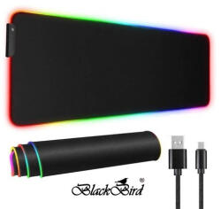 BlackBird Egérpad Gamer MZ-RGB NightHalo 90x40cm 3mm vastag RGB világítással - kontaktor