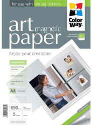 ColorWay Fotópapír, ART series, fényes hűtőmágnes (ART glossy "magnetic"), 690 g/m2, A4, 5 lap