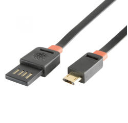 USE Home USBF 3 töltőkábel, 2 oldalú, fordítható, USB-A dugó, microUSB-B dugó, 3m, 2, 1A, adatkábel