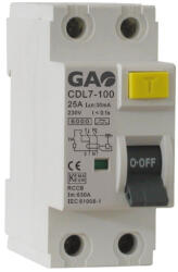 GAO Fi relé 2P 25A 300mA, 230V~ , fehér (GAO 5924H)