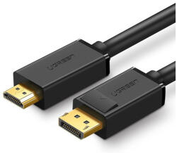 UGREEN DP101 DisplayPort - HDMI kábel, FullHD, 3m (fekete) (10203) - kontaktor