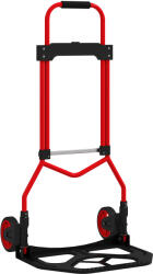 HOMCOM Cărucior de Transport cu Mâner Telescopic, Capacitate 60 kg, Cadru din Oțel, Roșu | Aosom Romania (B20-136V00RD)