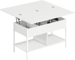 HomCom Masă de cafea ridicabilă și extensibilă, masă de living cu compartiment ascuns rafturi deschise, 98x49x55cm, alb | Aosom Romania (83B-557V00WT) Masa de cafea