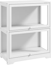 HOMCOM Vitrină expozitoare pentru colecții cu 2 niveluri, uși abatabile din acrilic pentru figurine 59, 5x30x73 cm Alb | Aosom Romania (838-450V02WT) Vitrina