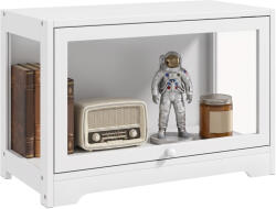 HOMCOM Vitrină expozitoare pentru colecții cu ușă rabatabilă din acrilic pentru figuri decorative 59x30x40 cm Alb | Aosom Romania (838-450V01WT) Vitrina