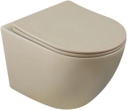 INVENA Set vas wc culoare cappuccino, spalare vortex, capac softclose si quick release, rotund, Tavro (CE-71-008-Y)