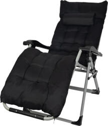 Strend Pro POHO șezlong reglabil - negru - 65x160x110 cm