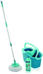 Leifheit Set mop, Leifheit 55414 Rotation Disc Mop Ergo + Power Cleaner, cu găleată, stoarcere centrifugă, articulație 360°, blând cu pardoseala din lemn