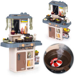 MULTISTORE Bucătărie de jucărie, MULTISTORE HC778895, cu efecte luminoase, cu efecte sonore, cu 55 de accesorii, cu generator de abur, cu robinet funcțional cu apă, pe baterii (3x AA - nu sunt incluse) Bucatarie copii