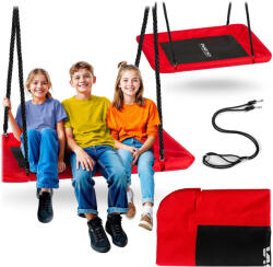 Neo-Sport Leagăn tip cuib, Neo-Sport Swingo, negru/roșu, 110 x 70 cm, rezistent la apă, înălțimea frânghiilor reglabilă: 90-160 cm, cadru din oțel, căptușit, poliester Oxford 600D, capacitate de încărcare: 150  Leagan