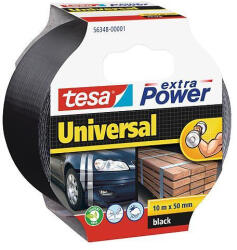 tesa Bandă adezivă, Tesa Extra Power Universal, argintie, 5 cm x 10 m, textilă, extra rezistentă, rupere manuală, utilizare universală