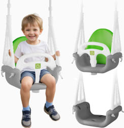 Ricokids Leagăn pentru copii, Ricokids, gri/verde, înălțime reglabilă a frânghiei: 130-160 cm, convertibil, greutate maximă suportată: 30 kg, dreptunghiular Leagan