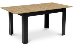 LEOBERT Masă de dining, Leobert 15517-1, 120-160 x 80 cm, dreptunghiulară, înălțime: 75 cm, extensibilă, picioare din MDF, blat din MDF, piciorușe antiderapante