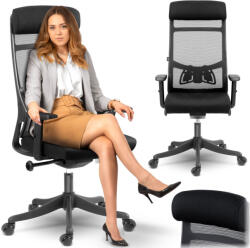Sofotel Scaun de birou, Sofotel Brema, negru, 121-127 cm, spătar din microplasă, reglabil, reglare pe înălțime cu lift pe gaz, roți gumate, sarcină maximă 120 kg