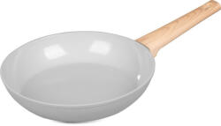 Magic home Tigaie, MagicHome Harmony, 26 cm, gri deschis, bază pentru inducție, finisaj cu aspect de lemn, înveliș ceramic, pentru toate tipurile de plite, ușor de curățat