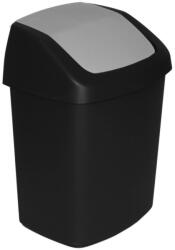 Keter Coș de gunoi, Curver Swing Bin, 15 l, negru/gri, 24, 8 x 30, 6 x 41, 8 cm, anti-amprente, design minimalist, capac cu deschidere rapidă Cos de gunoi