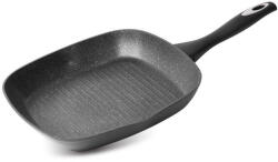 Magic home Tigaie grill, MagicHome Black Line, 28 cm, negru, înveliș marmorat, antiaderentă, inducție, mâner cu înveliș de silicon