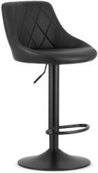 LEOBERT Scaun de bar, Leobert 3432-1-KAST-AREX66, negru, înălțime șezut 63-83, 5 cm, cu spătar, cu suport pentru picioare, bază neagră, capacitate de încărcare: 110 kg