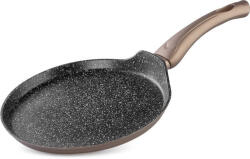 Magic home Tigaie pentru clătite, MagicHome Coffee Brown Line, 25 cm, maro, antiaderentă, acoperire marmorată în 2 straturi, aluminiu, bază pentru inducție, lavabilă la mașina de spălat vase
