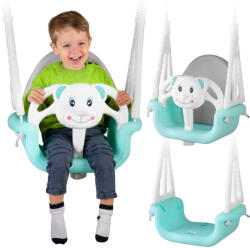Ricokids Leagăn pentru copii, Ricokids, turcoaz, model ursuleț, înălțime frânghie: 130-160 cm, transformabil, capacitate de încărcare: 30 kg, dreptunghiular Leagan