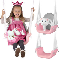 Ricokids Leagăn pentru copii, Ricokids, roz, model ursuleț, înălțime frânghie: 130-160 cm, convertibil, capacitate de încărcare: 30 kg, dreptunghiular Leagan