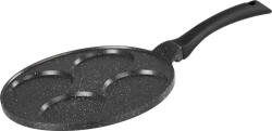 Magic home Tigaie pentru clătite, MagicHome, 27 cm, neagră, compatibilă cu inducție, 4 compartimente, pentru clătite și ouă ochiuri, antiaderentă, aluminiu, compatibilă cu inducție, fără PFOA