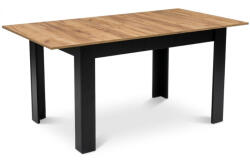 LEOBERT Masă de dining, Leobert 15516-1, 120-160 x 80 cm, dreptunghiulară, înălțime: 75 cm, extensibilă, picioare din MDF, blat din MDF, piciorușe antiderapante