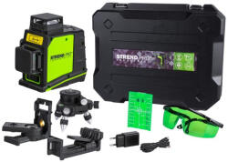 Strend Pro Nivelă laser, Strend Pro Industrial GF360G 3D, negru/verde, rază verde, 3 x 360°, autonivelant, rază de acțiune 30-50 m, cu acumulator, 5200 mAh Li-Ion (cu acumulator și încărcător)