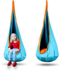Neo-Sport Fotoliu suspendat pentru copii, Neo-Sport Kokon, turcoaz, diametru: 55 cm, înălțime: 140 cm, cu cârlig, cu pernă, lavabil, sarcină maximă: 80 kg Leagan