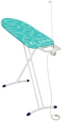 Leifheit 72588 Air Board M Solid Plus NF masă de călcat, turcoaz, cu suprafață de călcare 120 × 38 cm, cu tehnologie Thermo-Reflect pentru călcare cu 33% mai rapidă, reglabilă între 76-98 cm