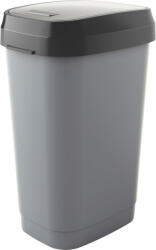 KIS Coș de gunoi, KIS Dual Swing L, 50 l, gri, 42 x 30, 5 x 61 cm, plastic, capac basculant detașabil Cos de gunoi