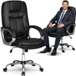 Sofotel Scaun de birou, Sofotel 355, negru, 109-116 cm, tapițerie din piele, ergonomic, înclinabil, înălțime reglabilă, role cauciucate, capacitate de încărcare 120 kg