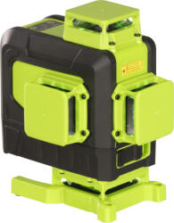Strend Pro Nivelă laser, Strend Pro Industrial, 4 X 3D, fascicul verde, în cutie rigidă, cu accesorii, cu telecomandă, pe acumulator (cu acumulator și încărcător)