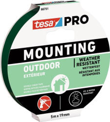 tesa Bandă adezivă, Tesa, Mounting Pro Outdoor, 1, 9 cm x 5 m, cu două fețe, pentru exterior, rezistentă la UV, impermeabilă, puternică