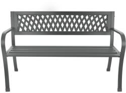 Bauerkraft Bancă de grădină, Bauerkraft H-048, gri, 125 x 53 x 77 cm, oțel și fontă, cu spătar, rezistentă la intemperii, capacitate de încărcare: 180 kg