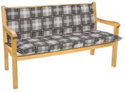  Pernă pentru bancă de grădină, Cross, 140 x 49 + 41 x 8 cm, 100% bumbac, cu două fețe, cu model clasic, cu curea de fixare și șnururi de prindere