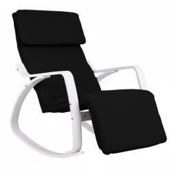 ModernHome Scaun balansoar, ModernHome TXRC-03, negru, 97 x 58 x 65 cm, suport picioare reglabil, tetieră, husă detașabilă, cadru din lemn și metal, sarcină maximă 120 kg Balansoar