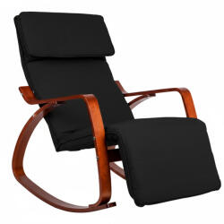 ModernHome Scaun balansoar, ModernHome TXRC-03, gri, 97 x 58 x 65 cm, suport pentru picioare reglabil, tetieră, husă detașabilă, cadru din lemn și metal, sarcină maximă 120 kg Balansoar