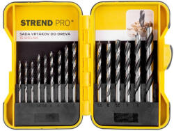 Strend Pro Set de burghie pentru lemn, Strend Pro, 15 buc, coadă cilindrică, diametru: 3 - 10 mm, pentru găurirea lemnului tare și moale Burghiu